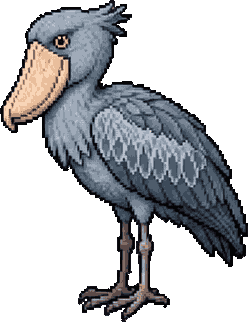 ハシビロコウのドット絵